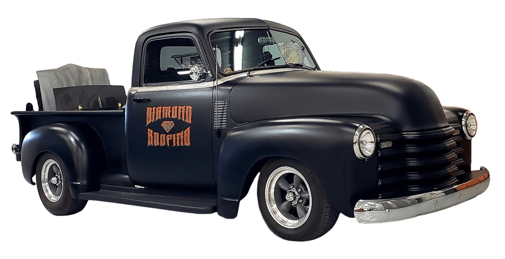Cut out of old Diamond Roofing truck